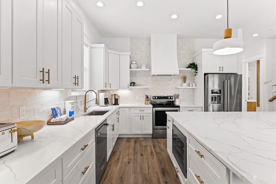 Beautiful kitchen with lots of counter space.