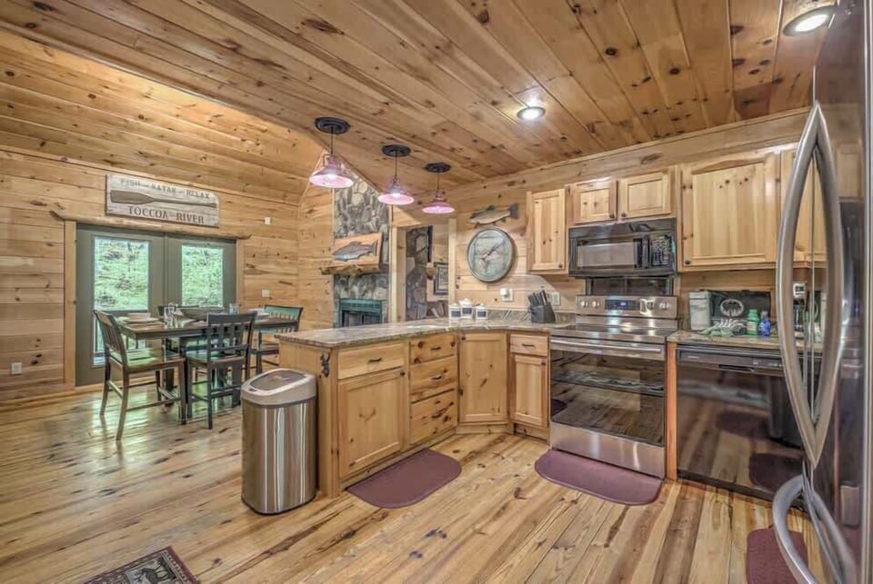Kitchen open to dining room