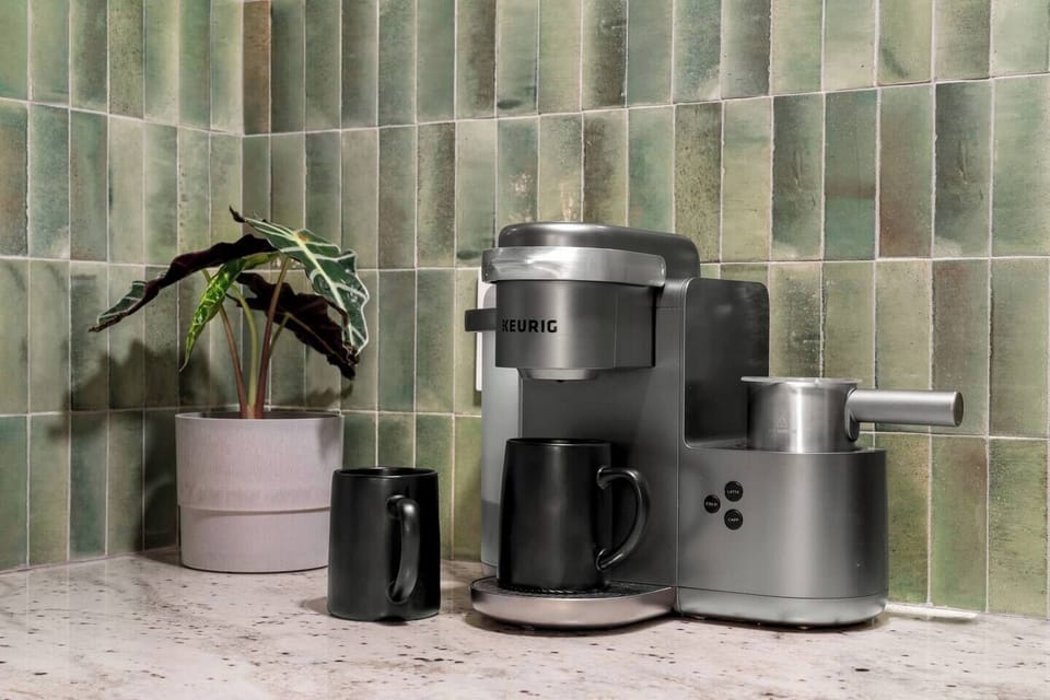 Keurig Coffee Maker with milk frother for your morning Cappuccino/Latte