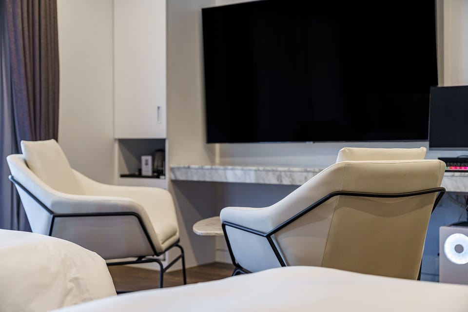 Premium Twin Room, Terrace | Living area | Flat-screen TV, computer