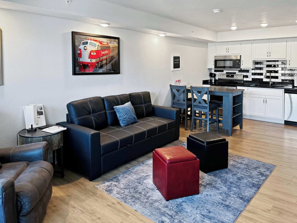 Enjoy beautiful new furnishings, including a comfortable recliner.