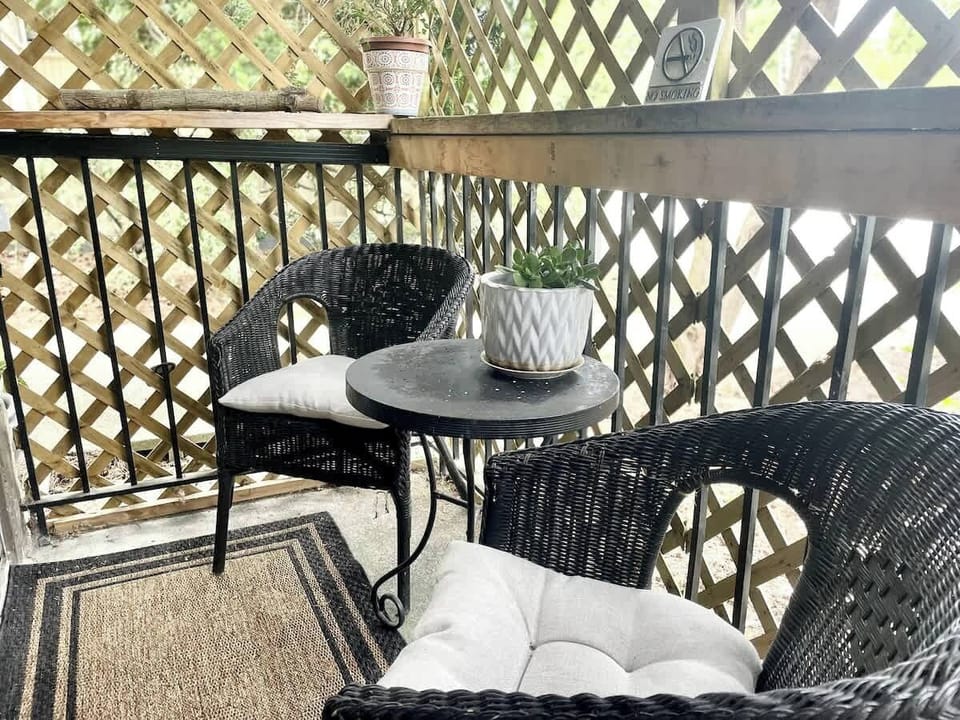 Enjoy your morning coffee on the enclosed balcony :)