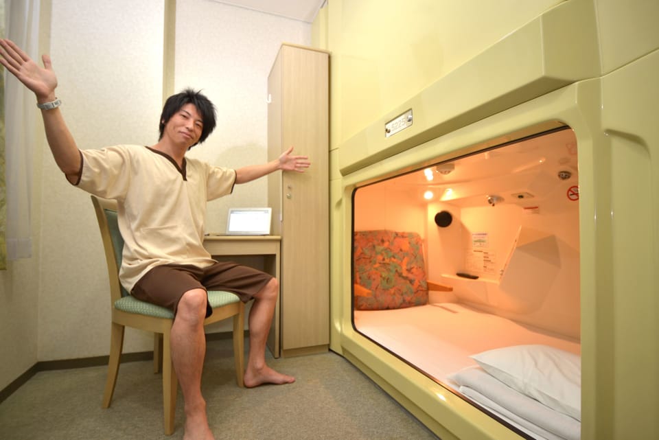 Male Private Capsule (Tattoos not allowed) Check out by 10AM each day even if consecutive stay | Blackout drapes, free WiFi, bed sheets
