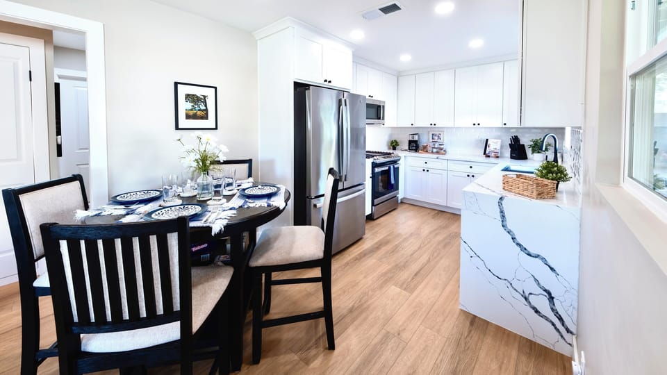 Cozy dining area, ideal for coffee, meals, and everyday living.