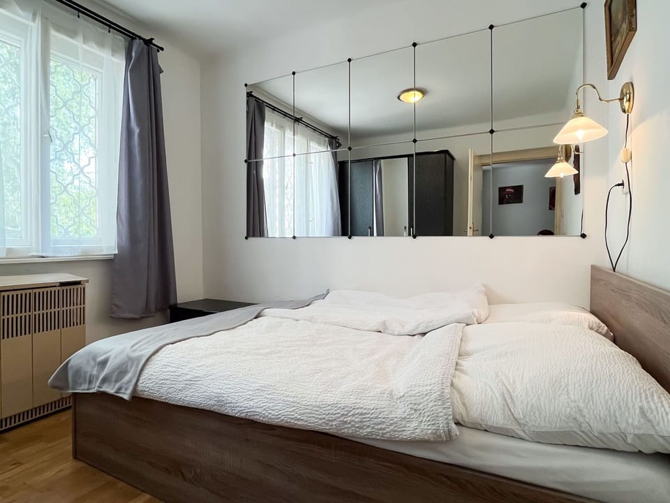 Bed, Furniture, Interior Design, Bedroom, Wall, Floor, Flooring, Wood, Bedding, Room