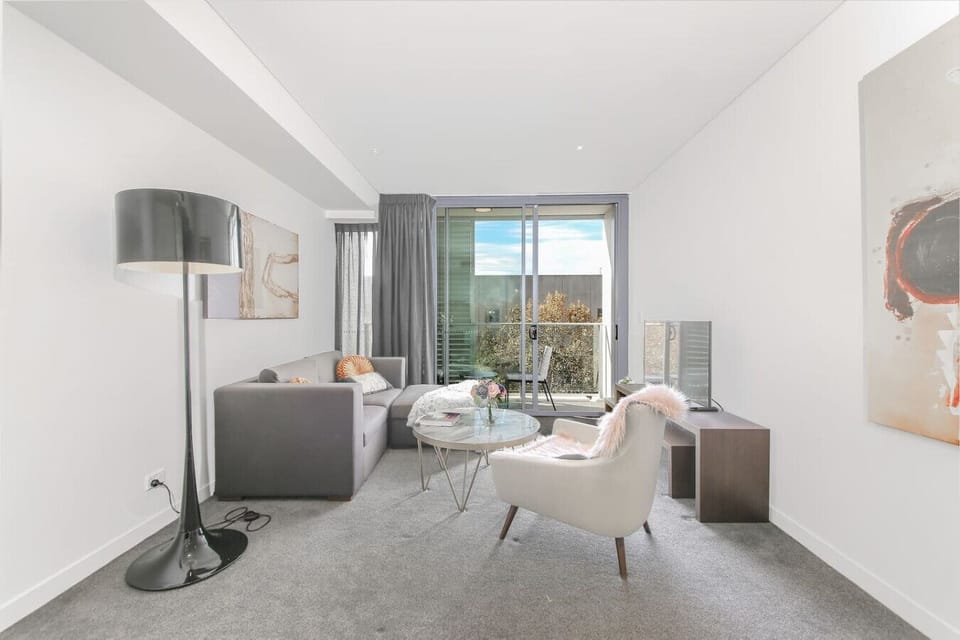 living room with balcony