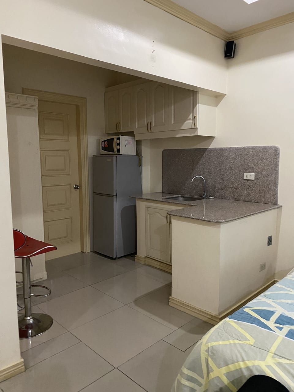 Mini-fridge, microwave, dishwasher, toaster