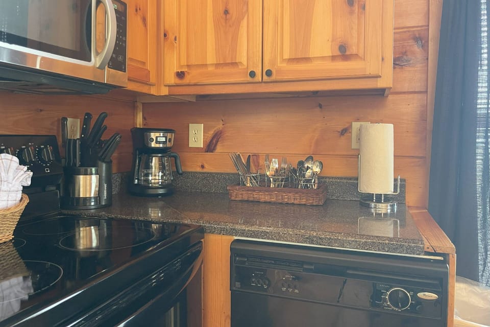 Everything you need to prepare meals can be found here. All your standard appliances with all the essentials.