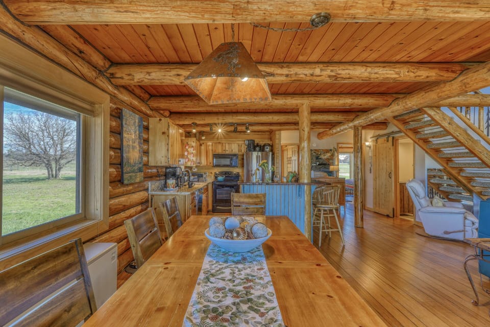 Rustic Dining Room and Kitchen