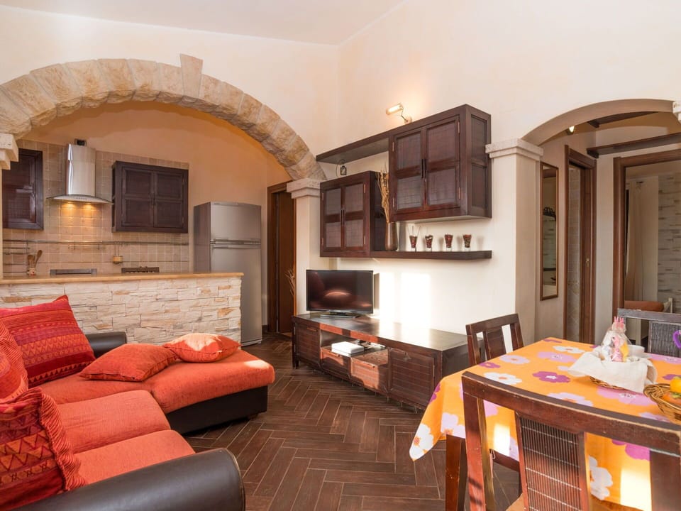 Table, Furniture, Property, Cabinetry, Picture Frame, Couch, Wood, Living Room, Orange, Interior Design