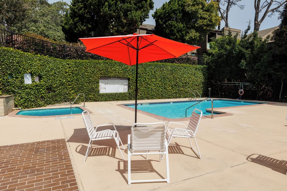 The community pool and spa.