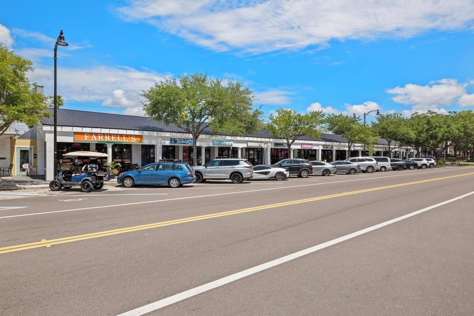 Main shopping strip one street over