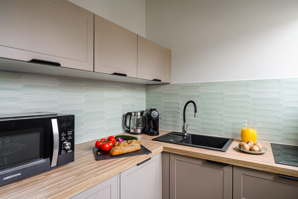 Apartment | Private kitchen | Mini-fridge, microwave, stovetop, dishwasher