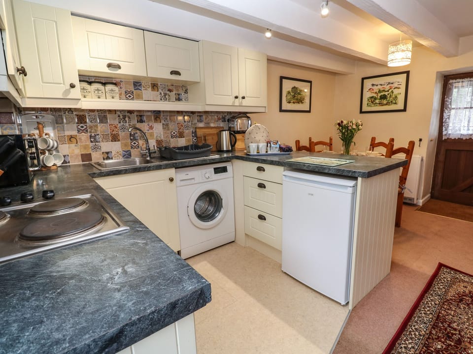 Fridge, dishwasher, electric kettle, toaster