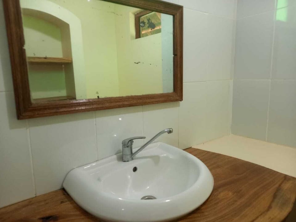 Shower, rainfall showerhead, designer toiletries, hair dryer