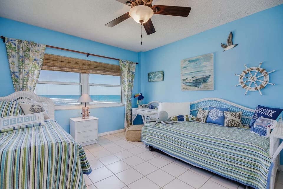 Second bedroom includes trundle bed to sleep three people