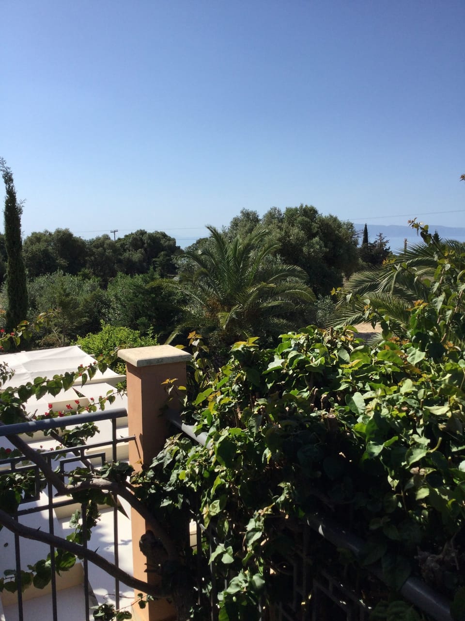 Private balcony off master bedroom View over our olives to the sea and Zakynthos