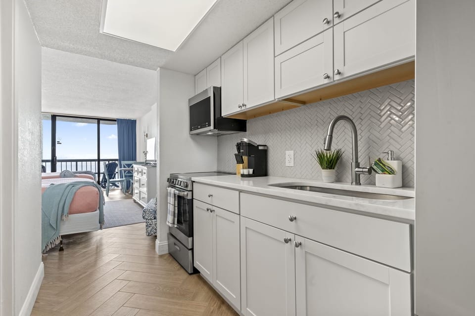 Newly renovated kitchen with real full-size appliances.