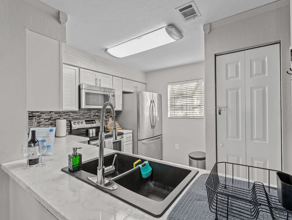 View of fully stocked kitchen