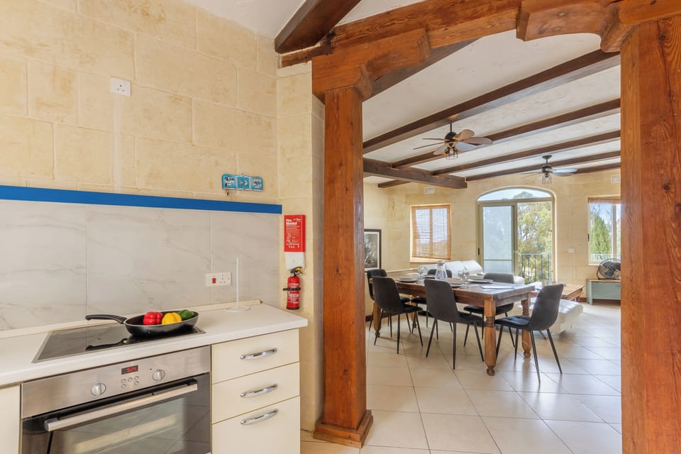 Family House, Multiple Bedrooms (Dionisia Gozitan Villa and Pool) | Private kitchen | Fridge, microwave, oven, stovetop