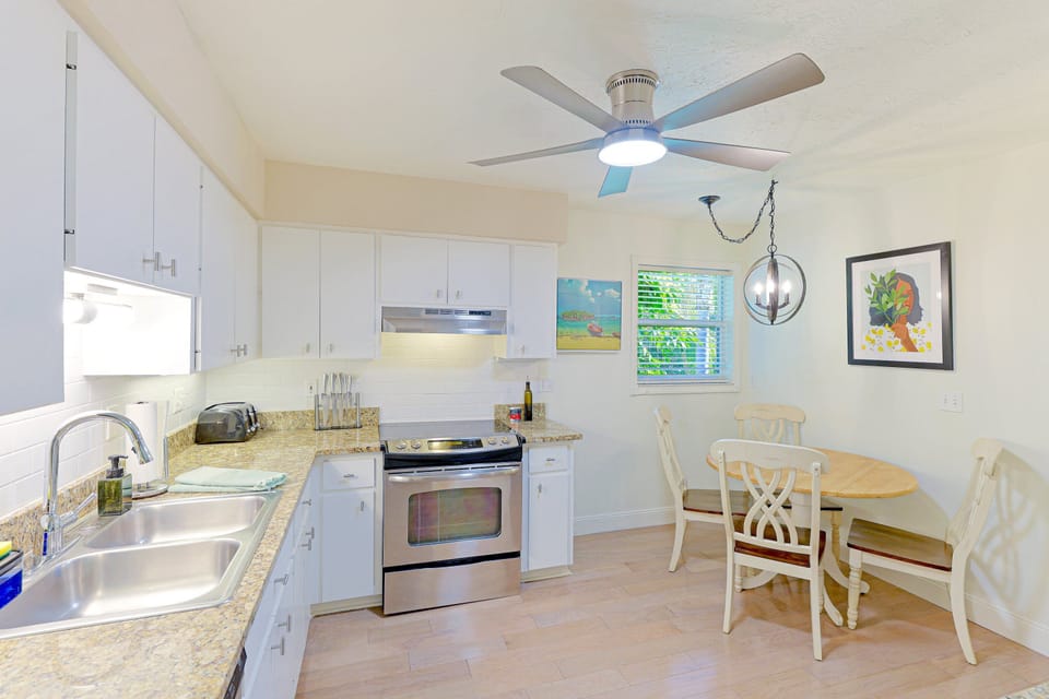Eat-in kitchen with all major and minor appliances.