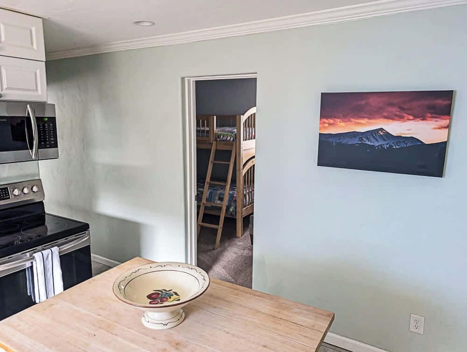 kitchen area / a doorway opens to bunk bedroom 