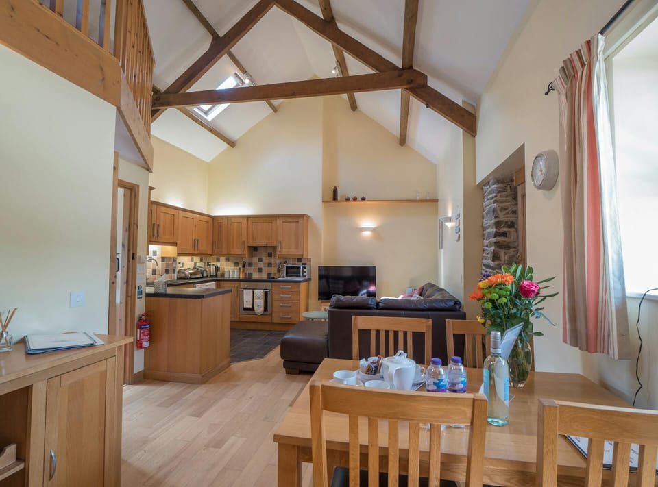 Open plan dining/ living/ kitchen in Eirlys