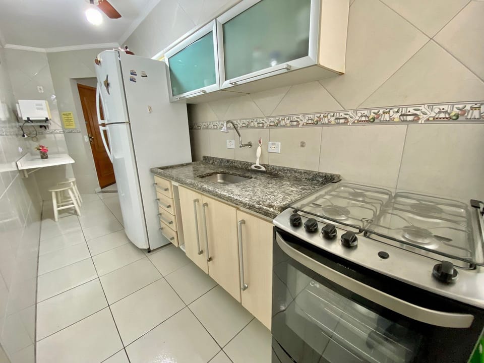 Classic Apartment | Private kitchen | Fridge, microwave, oven, blender