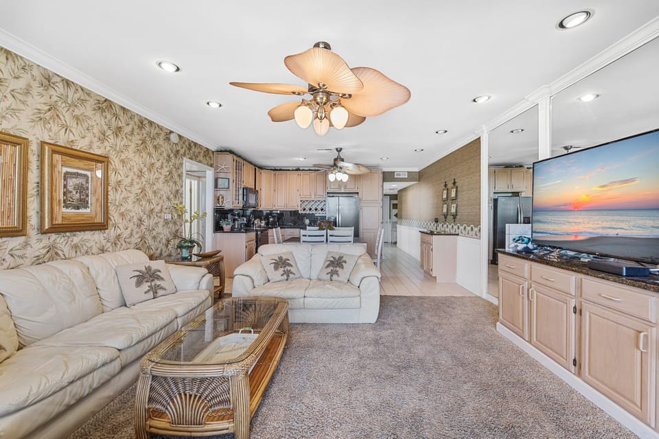 Enjoy a Family Movie Night with the Large Flat Screen TV.