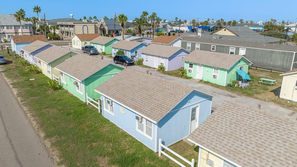 Each cottage has parking for a vehicle and a golf cart.
