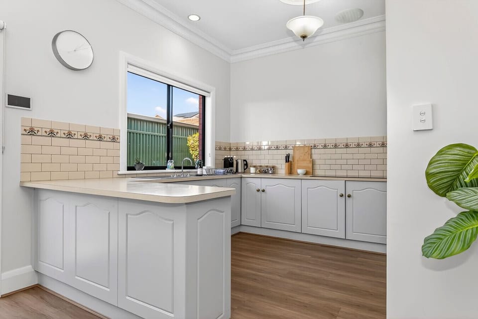 Neat kitchen with ample bench space.