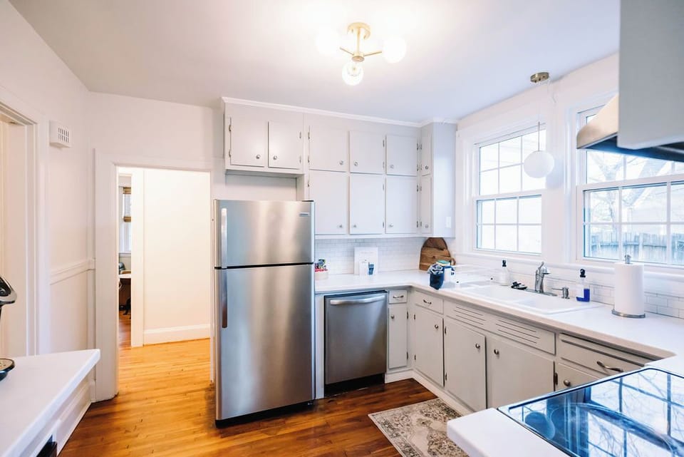 Cook your meals in this well stocked kitchen