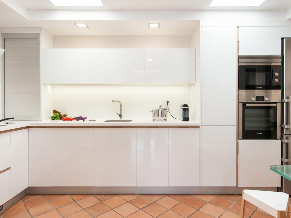Cabinetry, Kitchen Sink, Countertop, Sink, Tap, Kitchen, Kitchen Stove, Plumbing Fixture, Wood, Interior Design