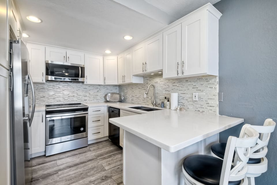 Seating for two at the kitchen counter