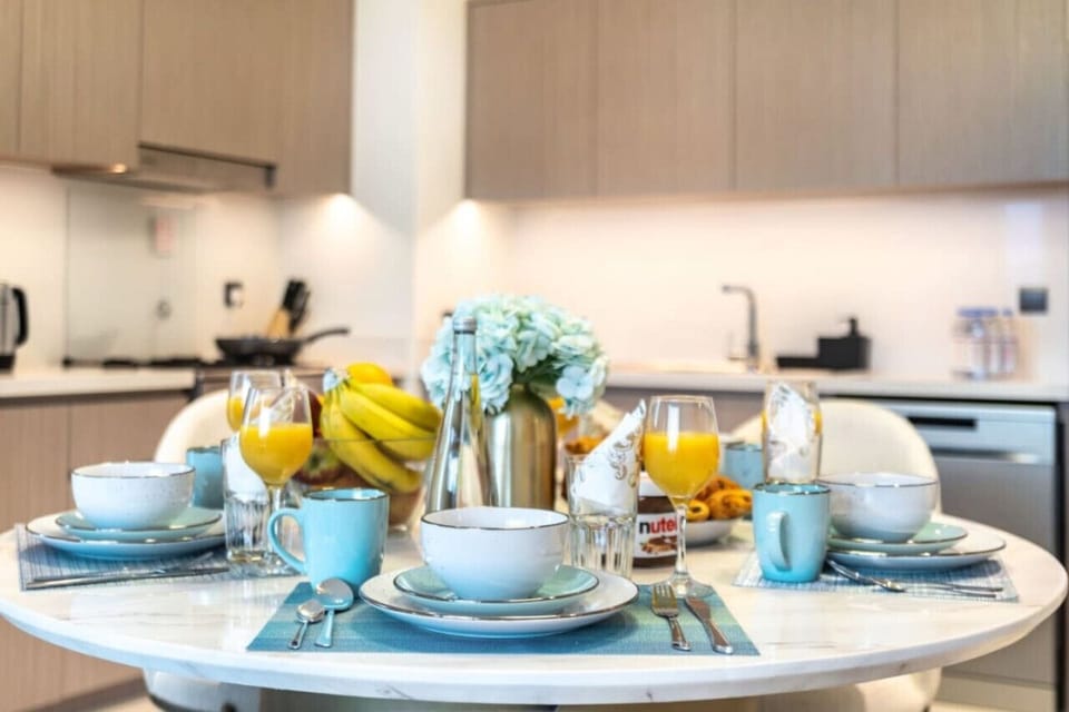 Dining Area: Bright, stylish setup perfect for enjoying breakfast with a view and good company!