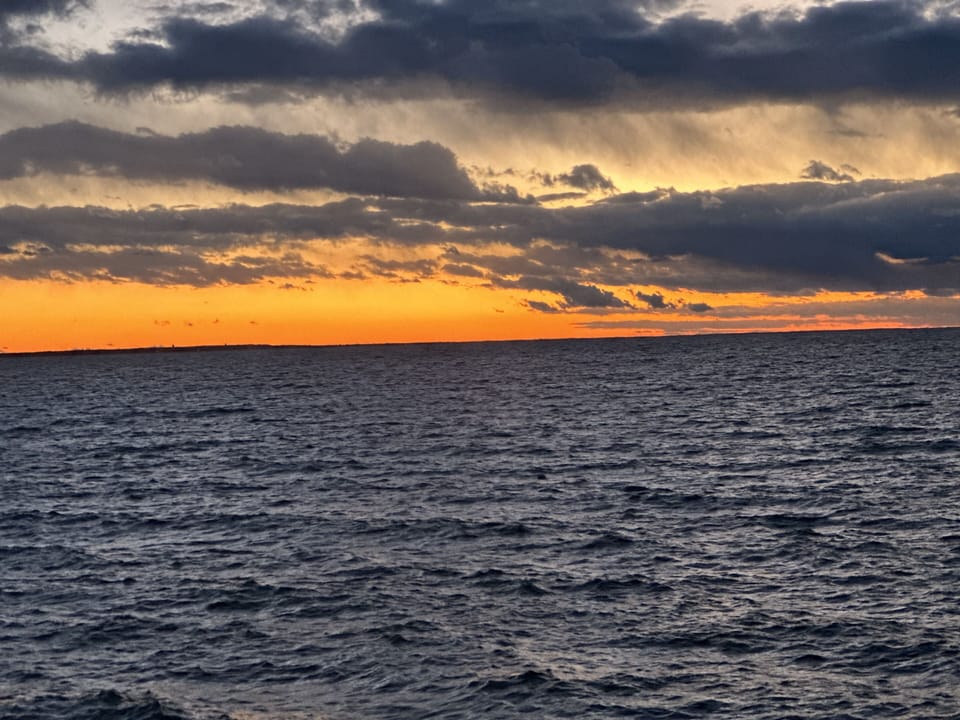 Campground beach at sunset (high tide)