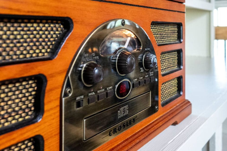 A music player located just off the dining area.