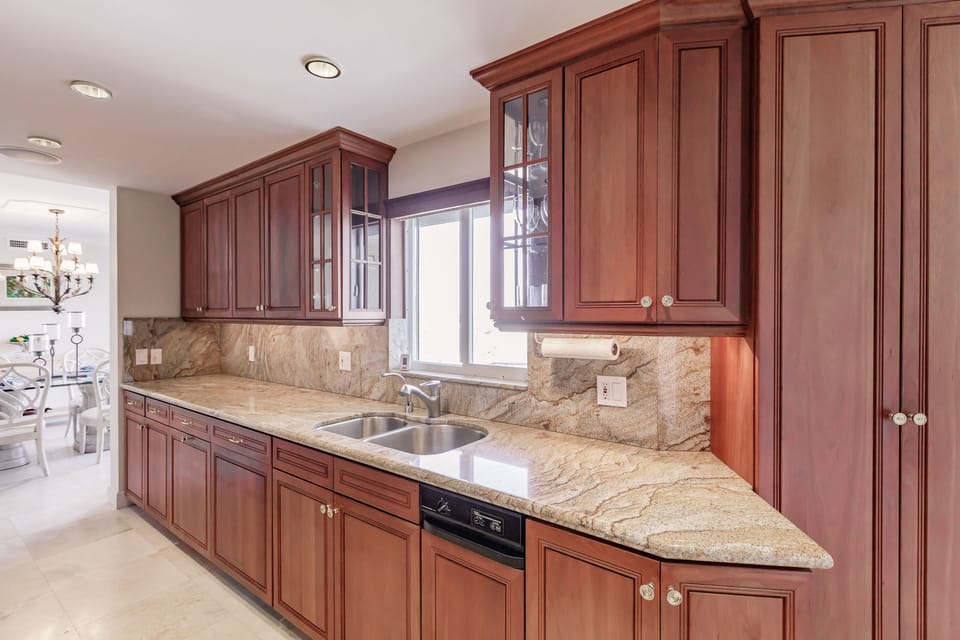 Kitchen with street view