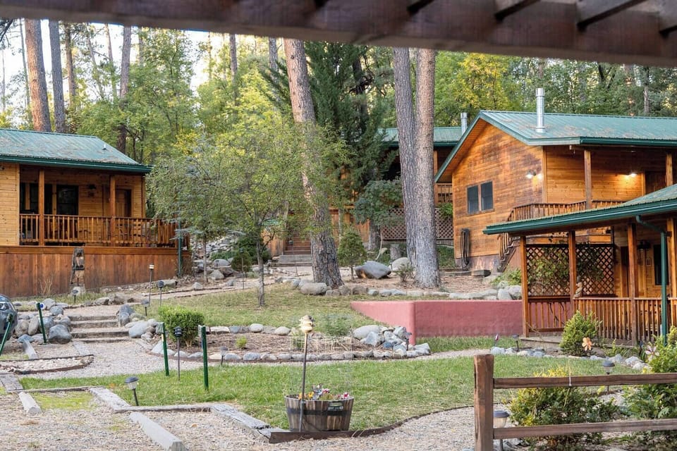 Behold the charming cabins nestled in the scenic beauty of Ruidoso, where each one offers a tranquil escape amidst nature's embrace. 