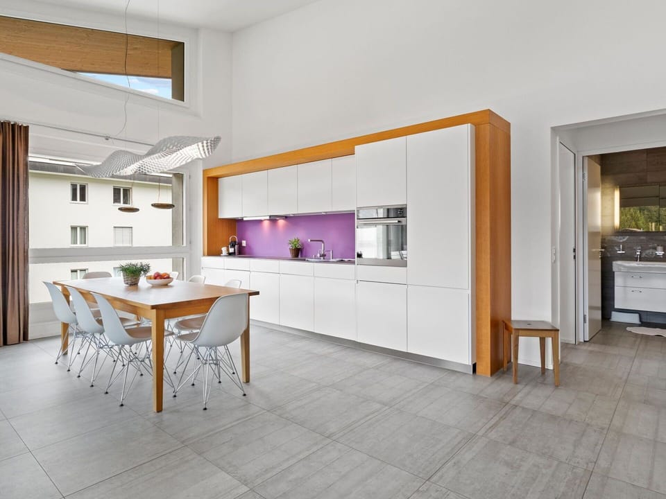 Furniture, Property, Table, Building, Interior Design, Wood, Countertop, Flooring, Kitchen, Floor