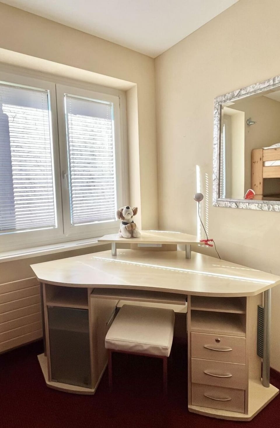 Furniture, Interior Design, Floor, Flooring, Drawer, Desk, Room, Computer Desk, Chair