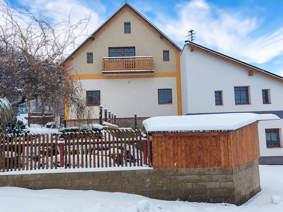 Cloud, Building, Sky, Snow, Window, Wood, House, Fence, Tree, Cottage