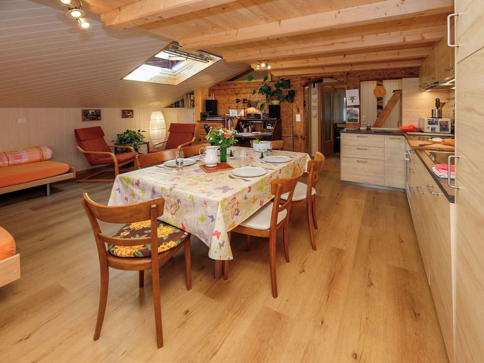 Furniture, Wood, Flooring, Interior Design, Floor, Ceiling, Chair, Kitchen & Dining Room Table, Table, Wood Flooring