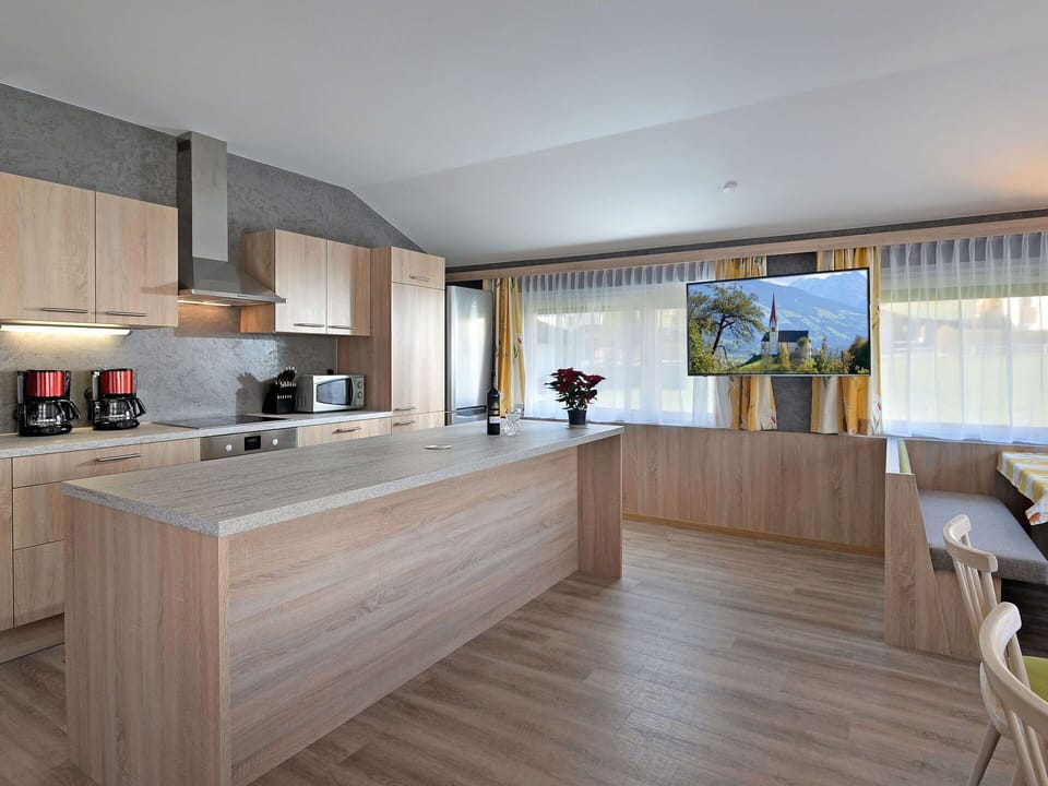 Property, Cabinetry, Furniture, Countertop, Wood, Lighting, Interior Design, Kitchen, Kitchen Appliance, Flooring