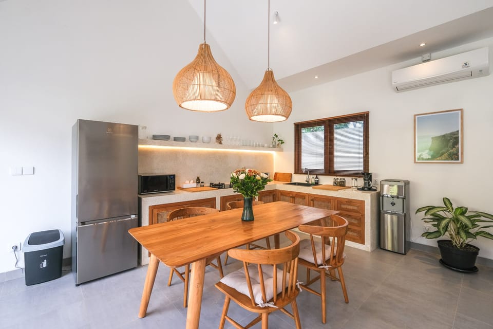 Villa | Private kitchen | Fridge, microwave, stovetop, coffee/tea maker