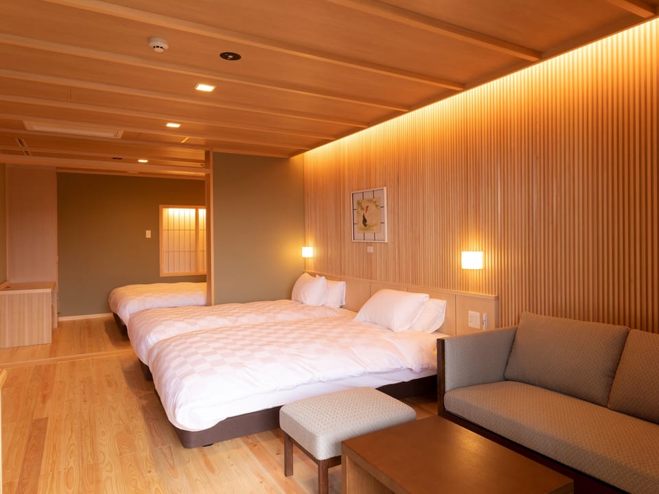 open-air bath Western-style room+Western-style twin room | In-room safe, desk, free WiFi