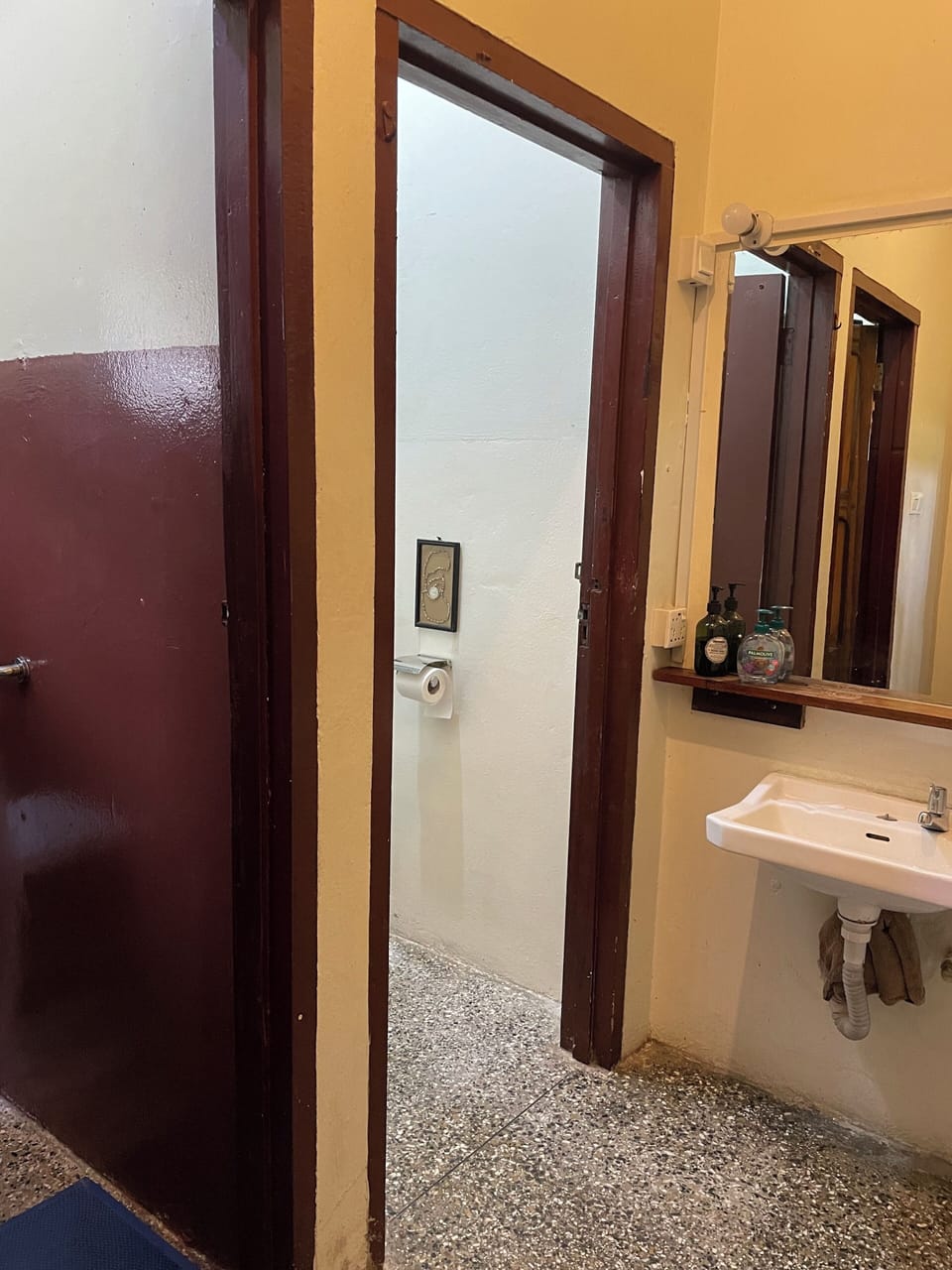 Shower, rainfall showerhead, designer toiletries