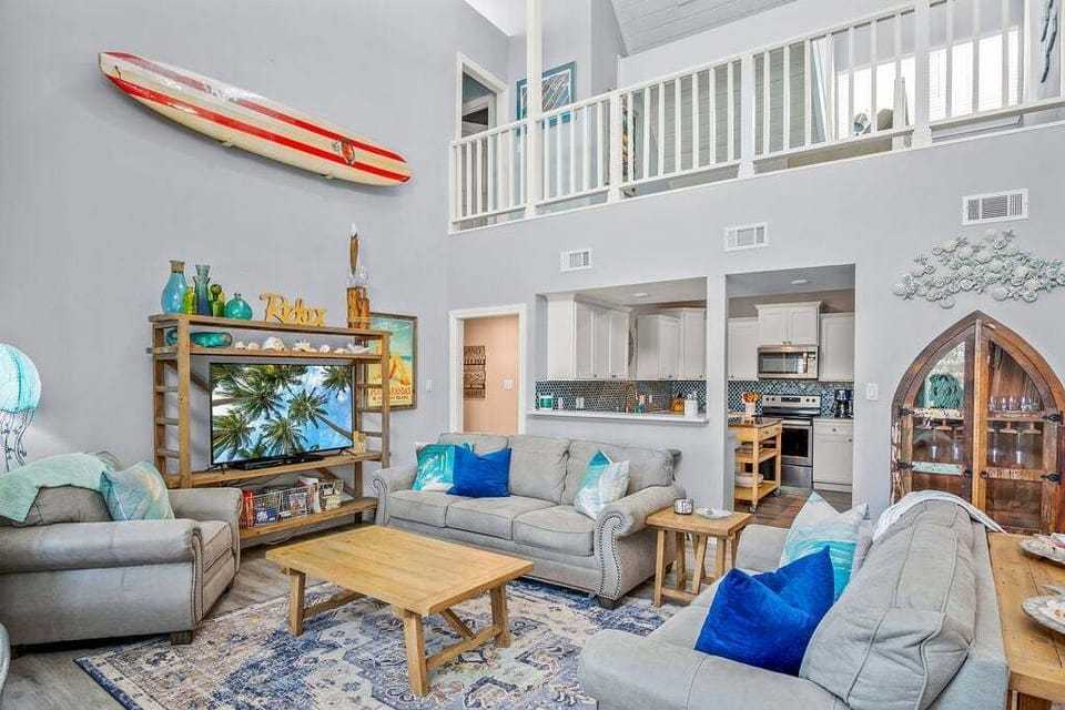House, Multiple Beds, Pool Access, Pool View (Aqua Dreams) | Living area | 42-inch flat-screen TV with digital channels
