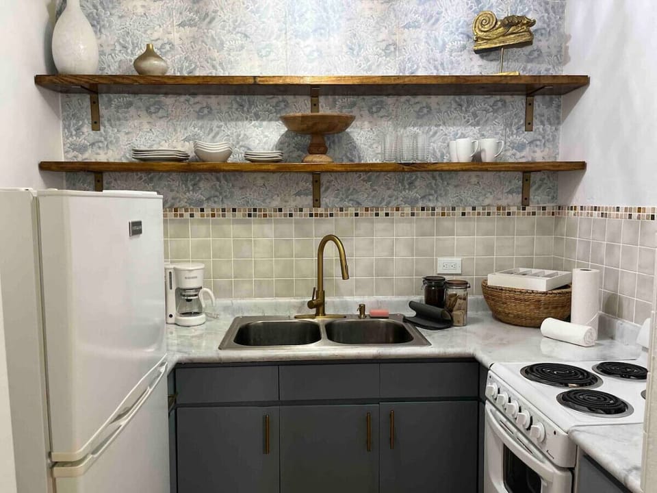 Kitchen with faucet