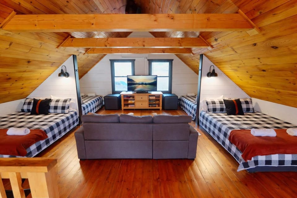 Bedroom 3 - Loft. 4 Queen Beds and Twin Sofa Bed.